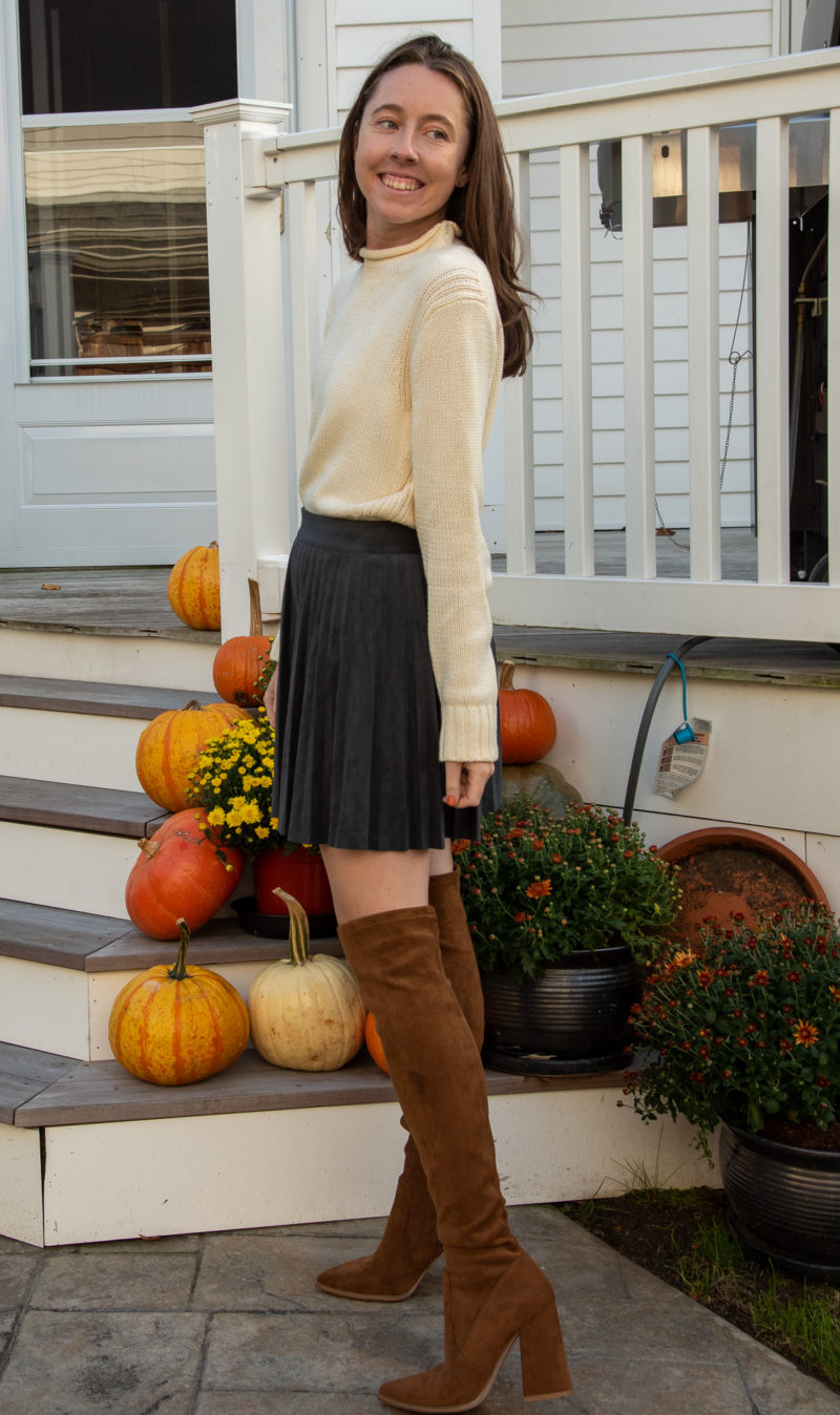 Three fall outfits with over the knee boots - Em by the Sea