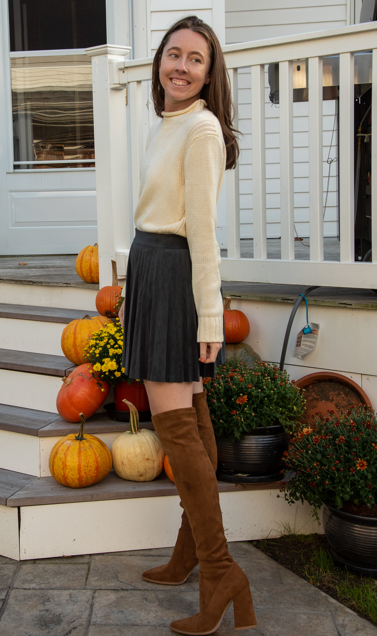 Three fall outfits with over the knee boots - Em by the Sea